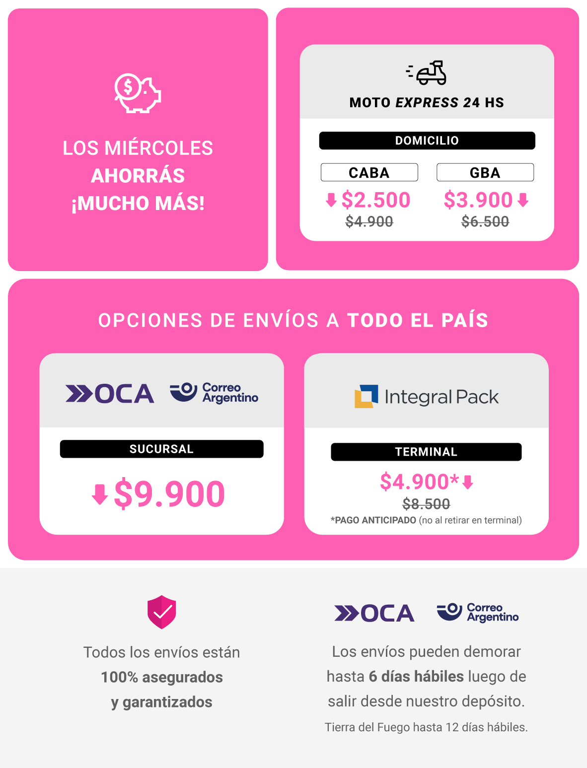 precios pink days miercoles